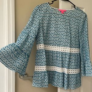 Lilly Pulitzer Tunic Eyelet Top Size Small